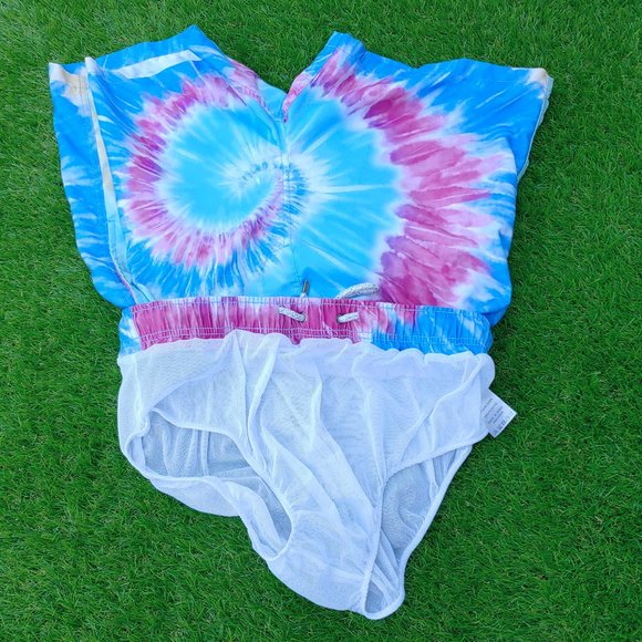 Excellent Used Condition Men's ENDLESS SUMMER Blue Tie Dye Board Shorts Size XL - Picture 11 of 12